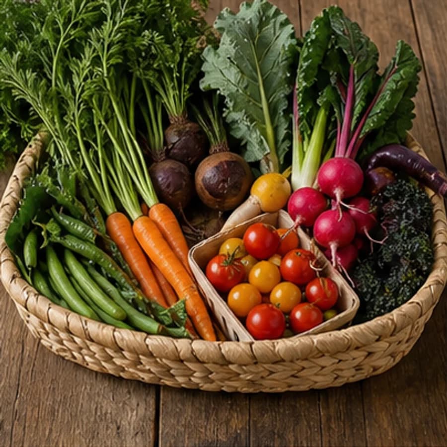 Farm veggie basket პროდუქტის ფოტო